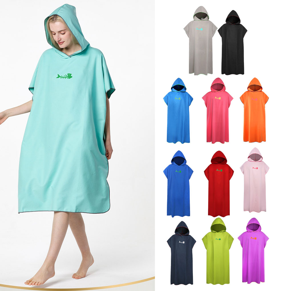 Beach Towel Large - ผ้าเช็ดตัว Poncho ผ้าเช็ดตัวผู้ใหญ่แขนกุดชายหาดแบบพกพาไมโครไฟเบอร์ชุด Quick Drying Super