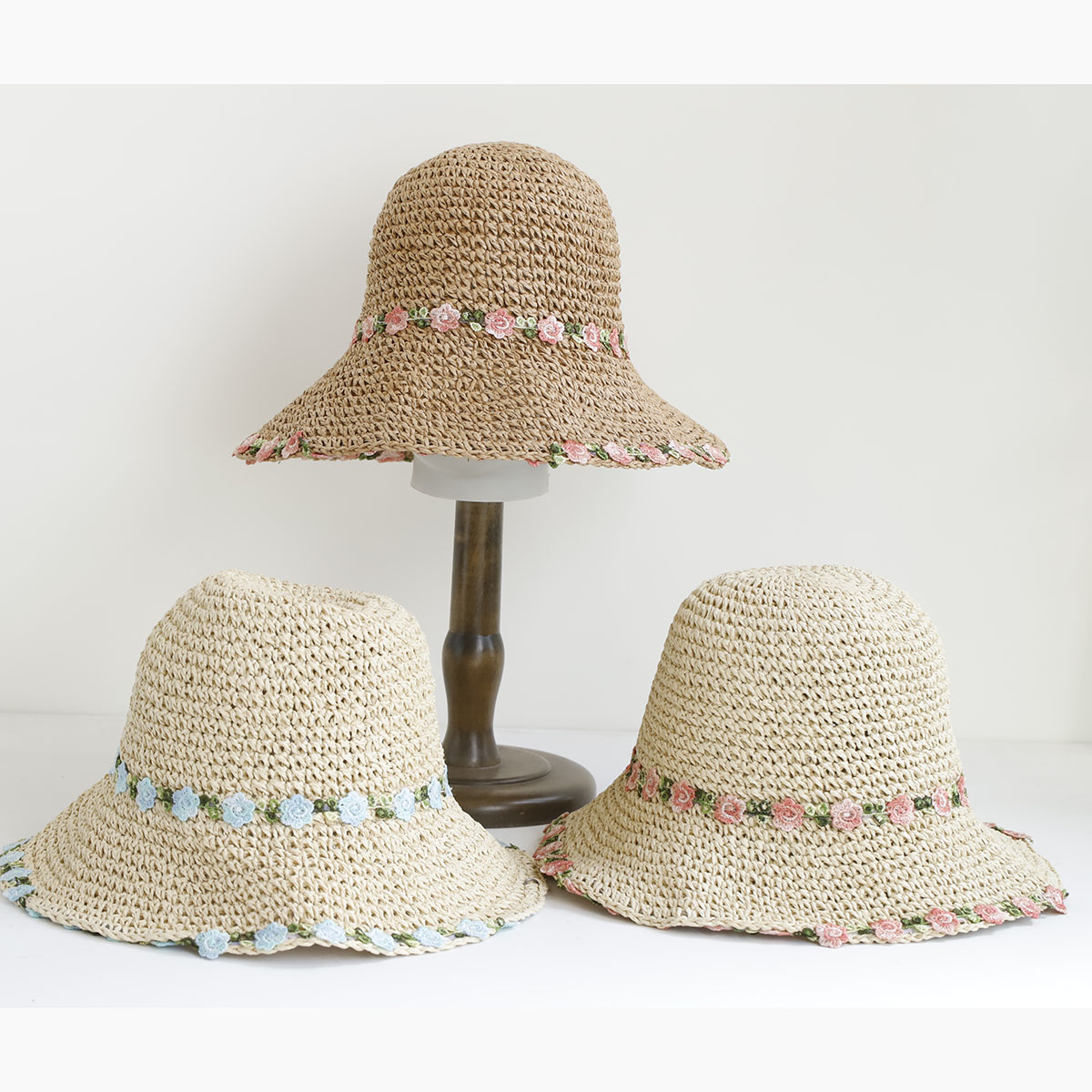 หมวกปีกกว้างทรงโดมสไตล์เรียบง่ - Bucket Hat Straw บทวิจารณ์และราคา
