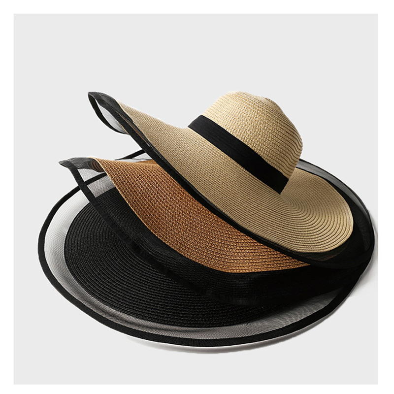 ผู้หญิงหมวกดวงอาทิตย์ชายคาใหญ่ - Bucket Hat Straw บทวิจารณ์และราคา