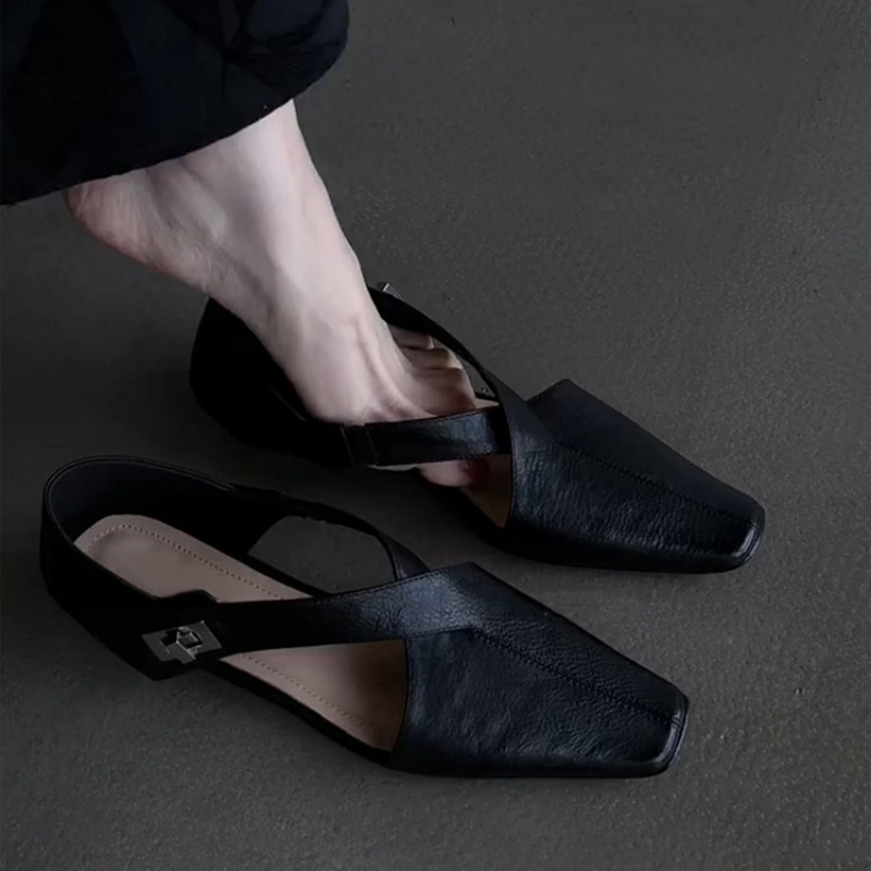 รองเท้าส้นเตี้ยหนังวินเทจแบบส้ - Casual Sandal Leather บทวิจารณ์และราคา